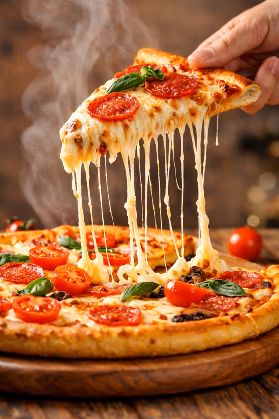 Cinematic Pizza Close-Up