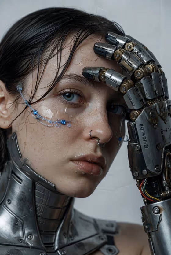 Cybernetic Hand Portrait template result