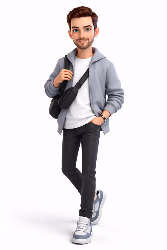 Pixar-Style Full-Body Cartoon