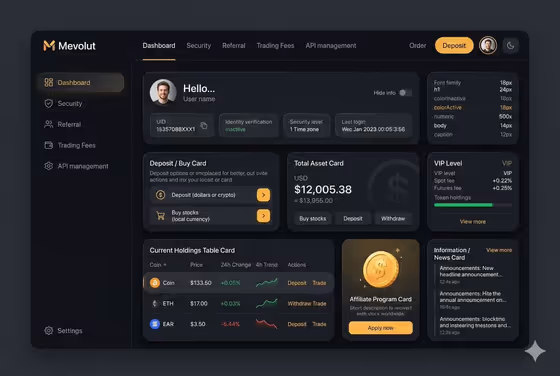 Luxury Trading Dashboard
