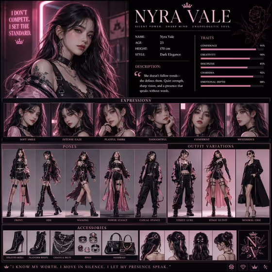 High-Resolution Vertical Character Concept