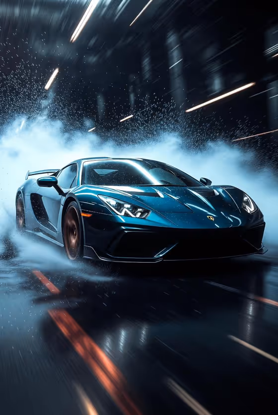 Sports Car Rain Impact