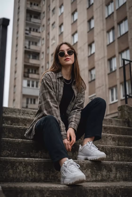 Concrete Stair Grunge Portrait template result