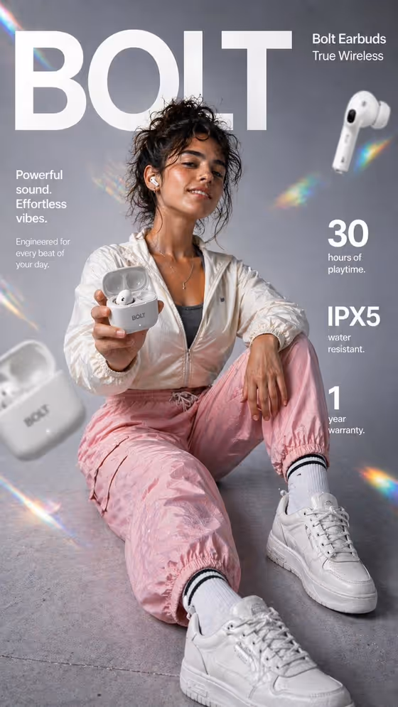Wireless Earbuds Feature Poster template result