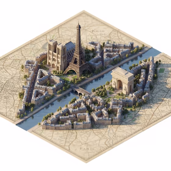 City-Shaped Miniature Map template result