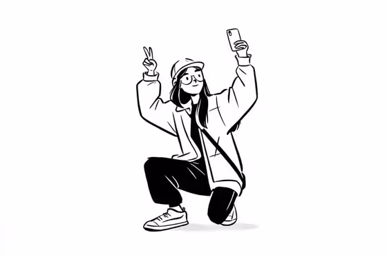 Black-And-White Linework Portrait template result