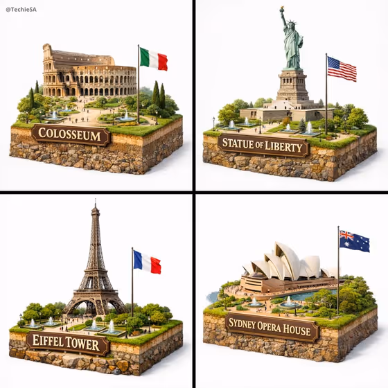 Hyper-Realistic 3D Diorama-Style Model template result