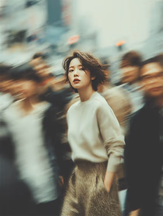 Long-Exposure Crowd Portrait