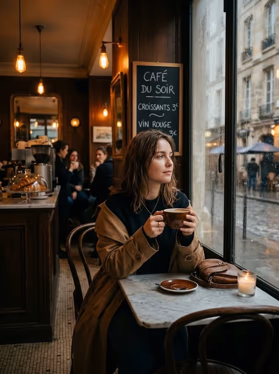 Rainy Paris Cafe