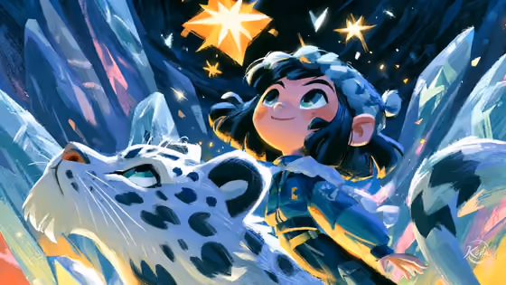 Cute Girl And Mountain Lion Duo