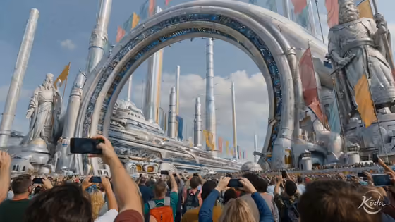 Futuristic Silver Arena Entrance