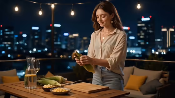 Cozy Rooftop Grilled Corn Commercial
