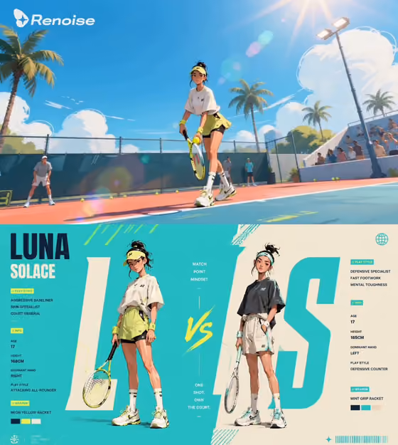 Anime Tennis Prodigy Versus Poster
