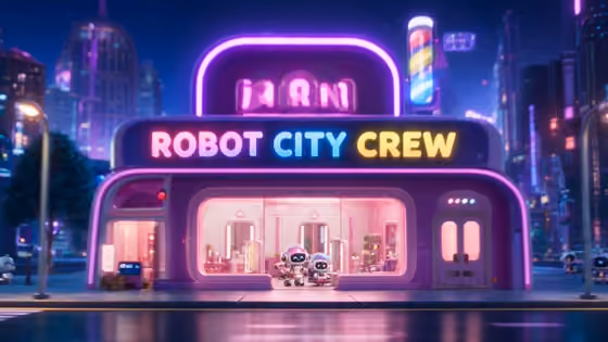 Cute Robot City Daily Life