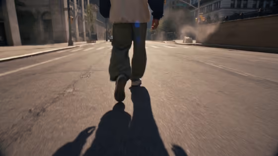 Cinematic Floating Bottle Street Encounter