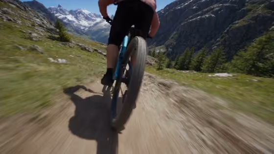 Explosive Alpine Mountain Bike Action Sequence