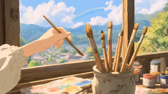 Cozy Ghibli Artist Studio Daydream