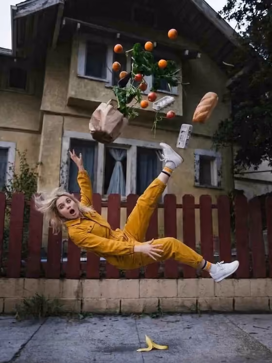 Frozen Bullet Time Street Fall