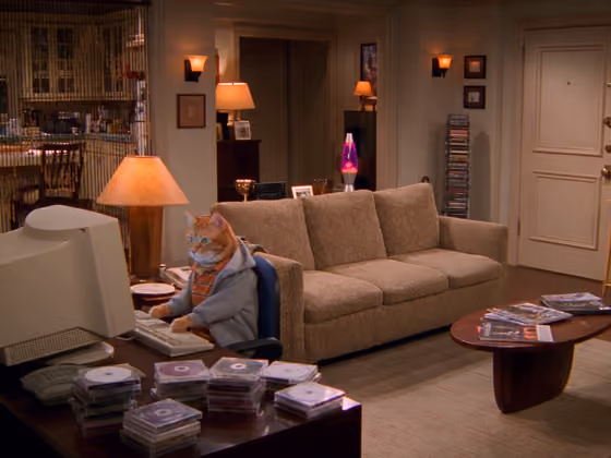 Early-2000s Sitcom With Two Dressed Cats