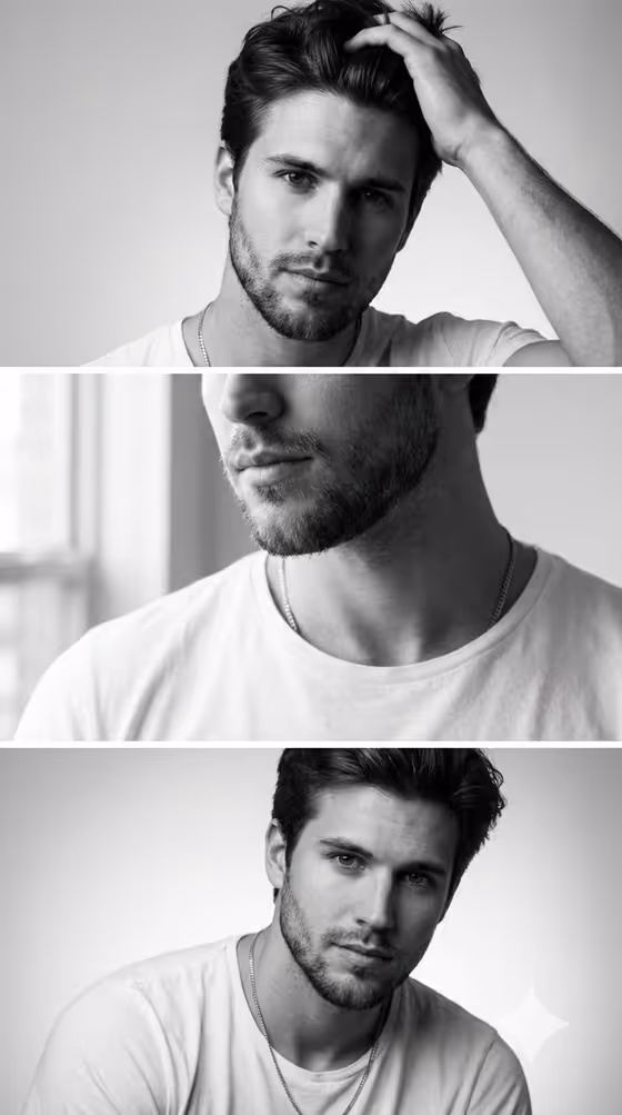 Sculptural Portrait Triptych