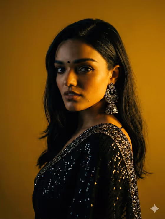 Chiaroscuro Saree Portrait