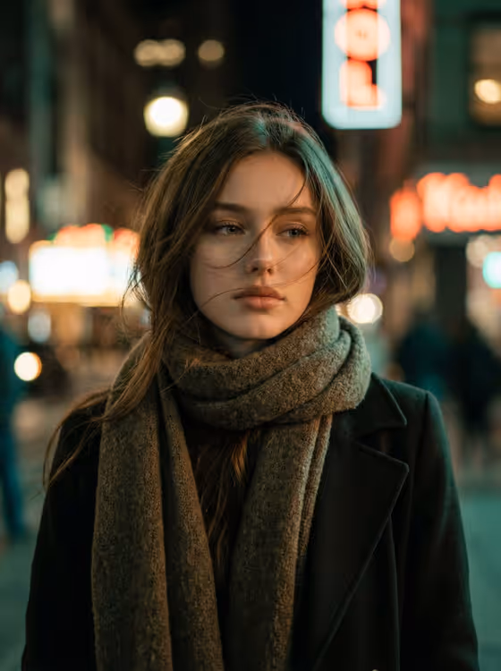 Cinematic Night Portrait template result