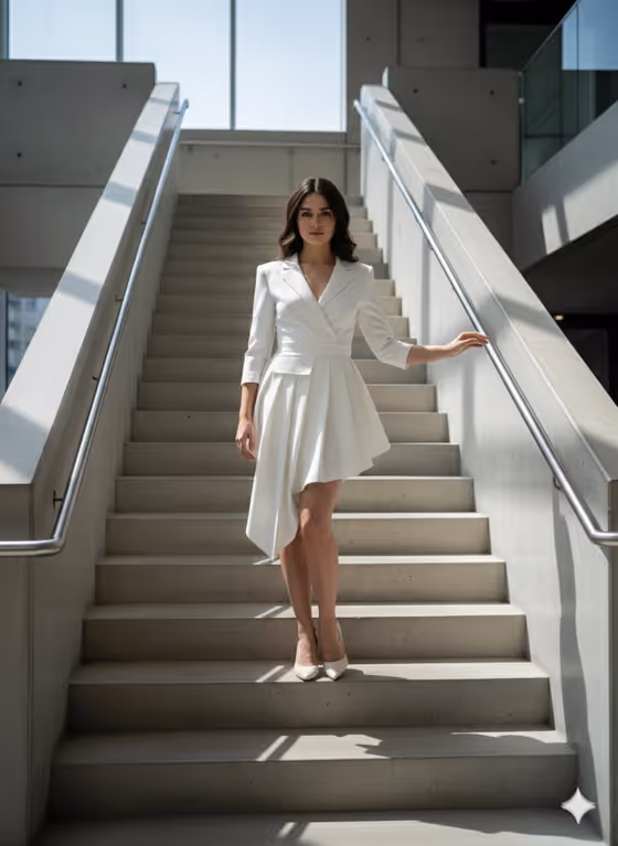Cinematic Staircase Portrait
