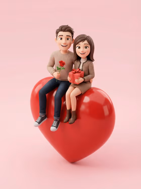Giant Heart Couple