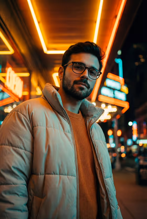 Neon Tunnel Portrait