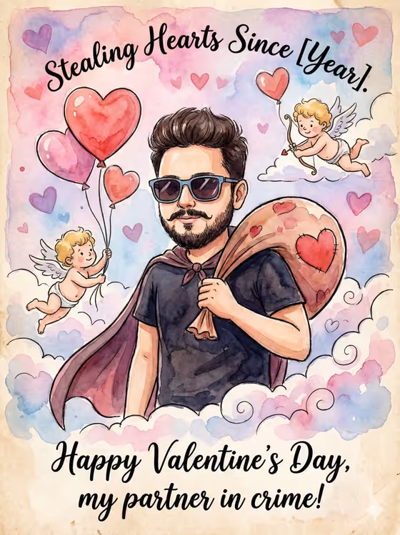 Watercolor Valentine Card