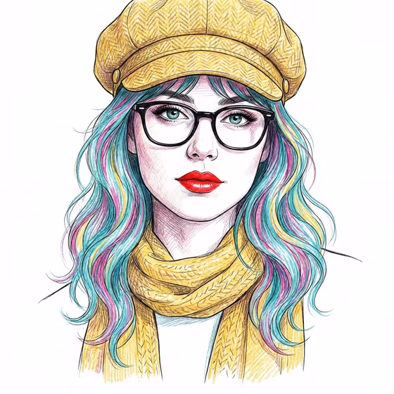 Line Art Portrait template result