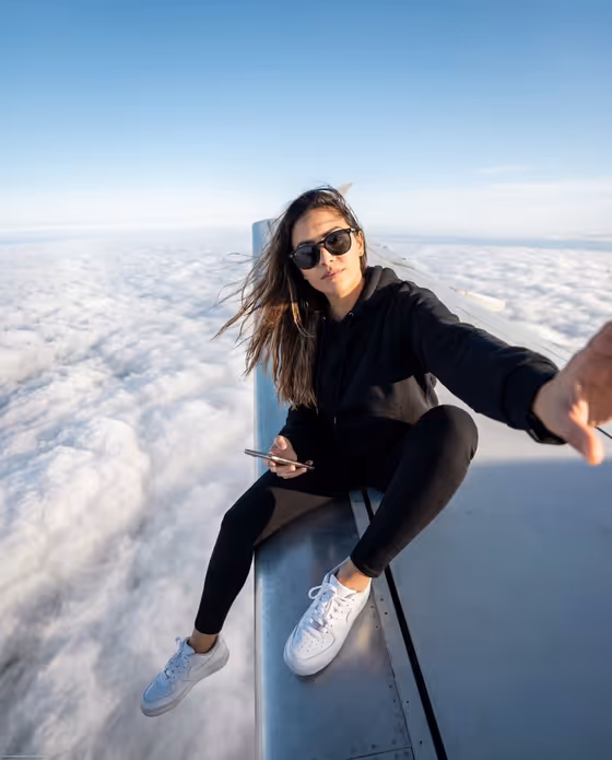 Airplane Wing Selfie