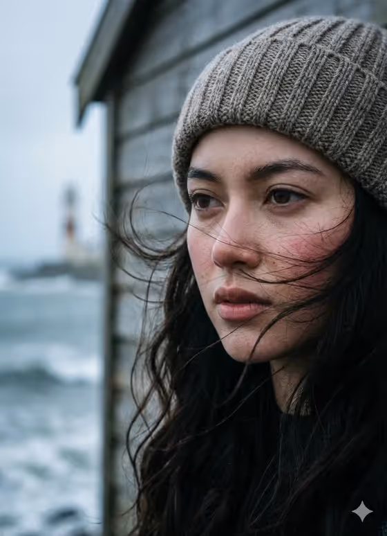 Windy Pier Portrait