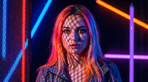 Neon Contrast Portrait template result