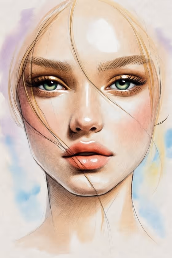Pencil Beauty Portrait template result