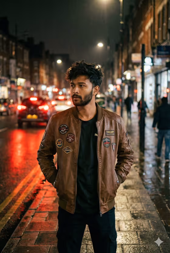 Rainlit Street Portrait