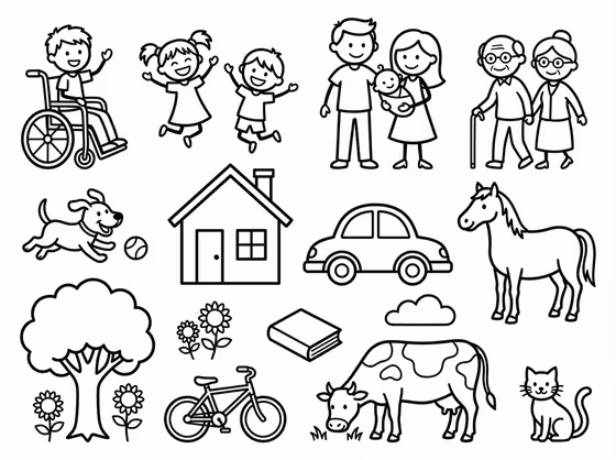 Stick Figure Coloring Sheet