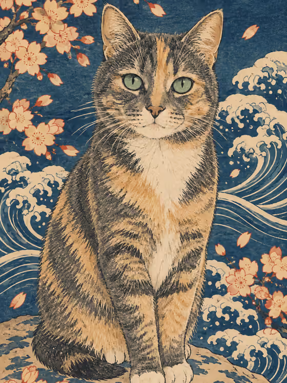 Ukiyo-e Pet Print