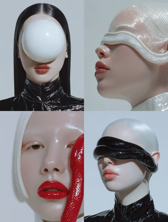 Glossy Surreal Fashion Portrait template result