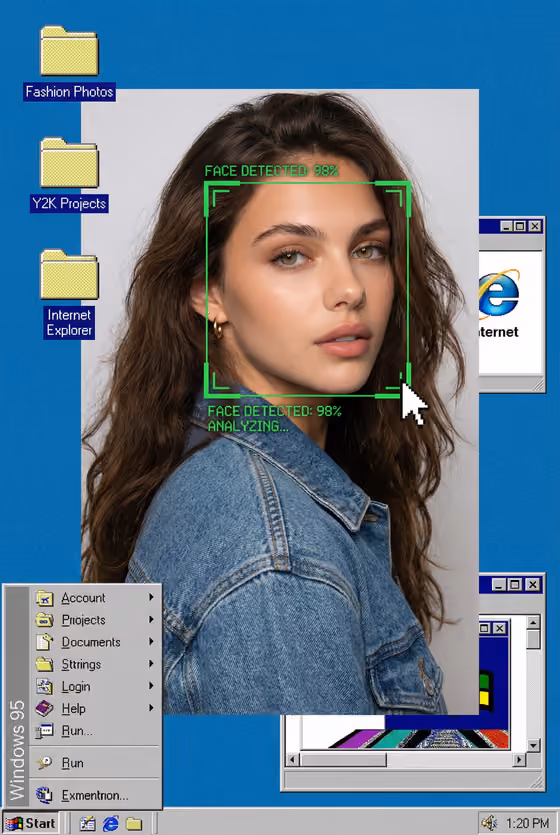 Y2K Interface Portrait template result
