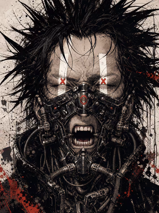 Biomechanical Mask Portrait