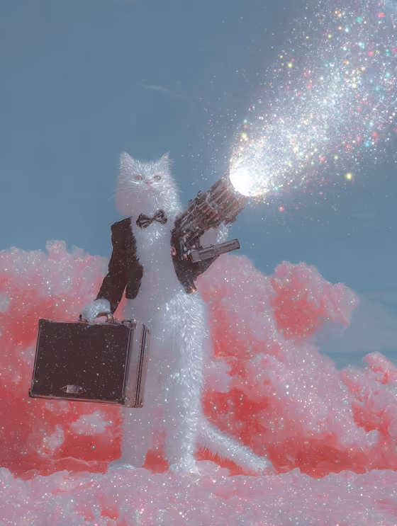 Tuxedo Rocket Cat