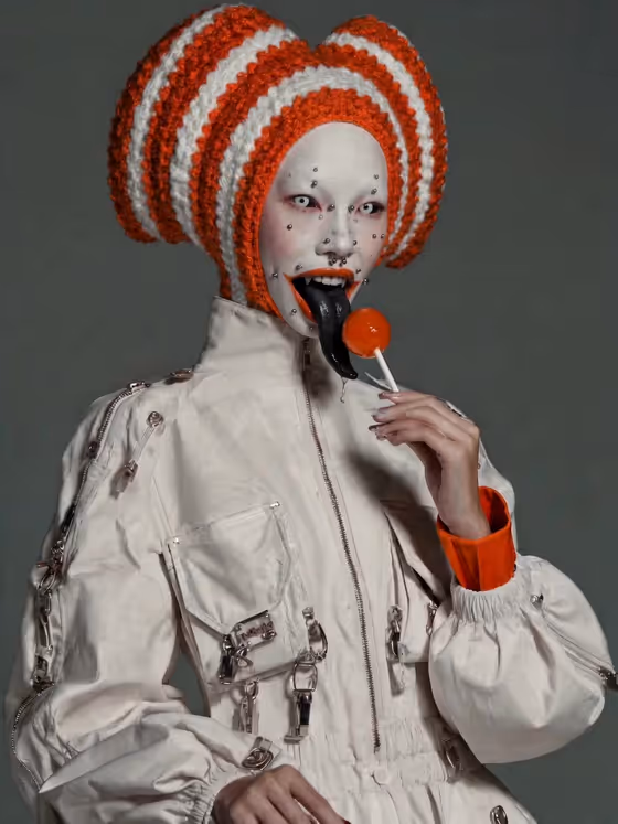 Orange Lollipop Portrait