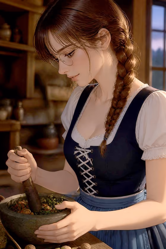 Rustic Herbalist Anime Girl