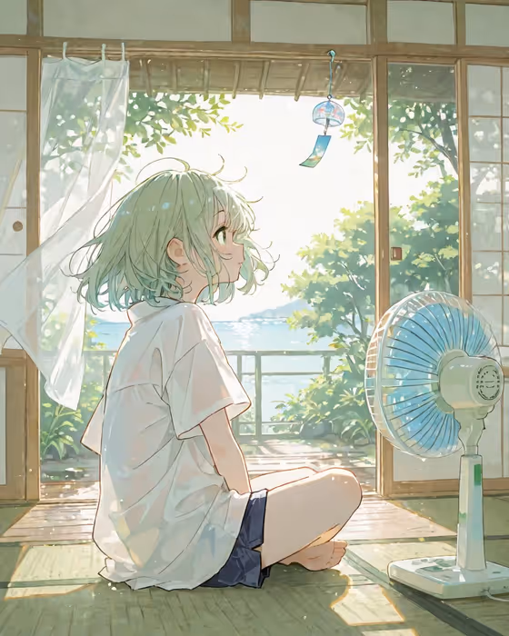 Comic / Storyboard - Summer Anime Girl by the Sea