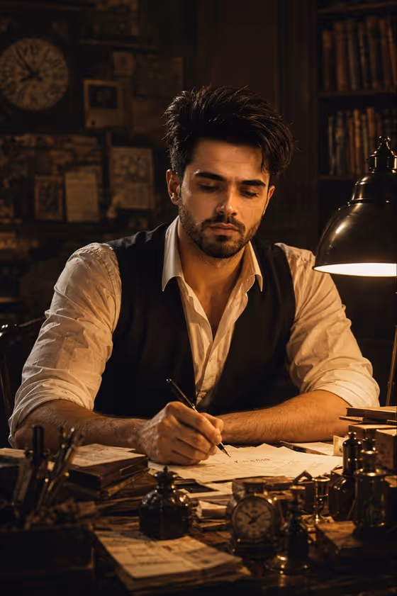 Vintage Writer Portrait