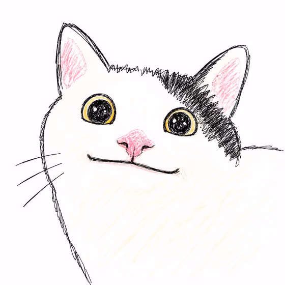 Sloppy Doodle Cat Portrait