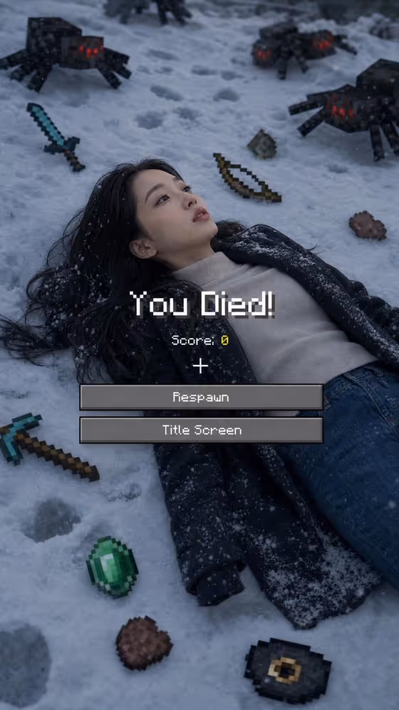 Minecraft Death Screen Portrait