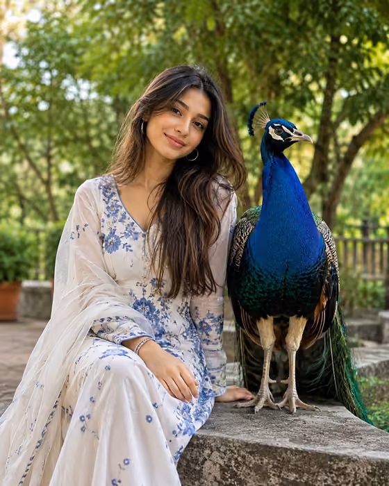 South Asian Peacock Portrait