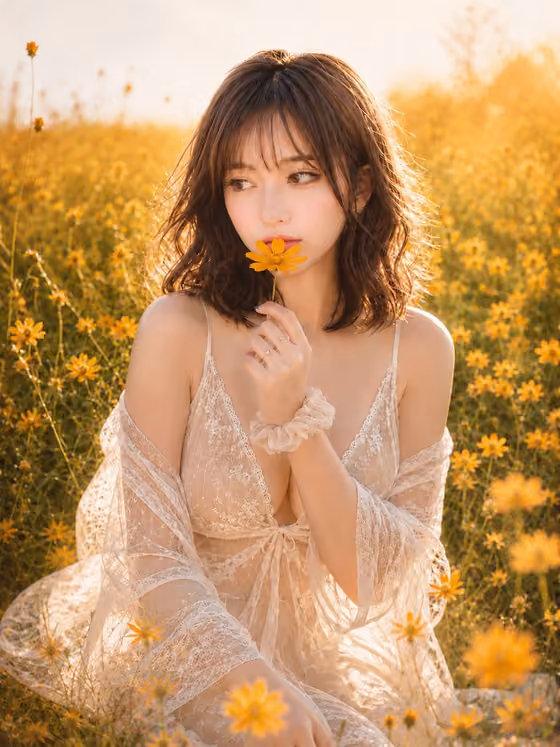 Sunset Flower Portrait